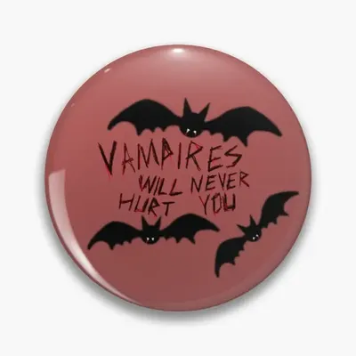 Vampires Will Never Hurt You Customizable Soft Button Pin Collar Decor Funny Lover Cute Hat Lapel