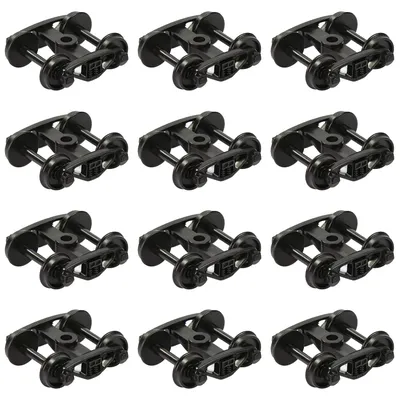 Evemodel HO Scale 1:87 Bearing Truck with 33" Plastic Wheels POM Bogies 2-Springs 12pcs/24pcs