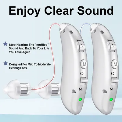 Rechargeable Hearing Aid Digital BTE Hearing Aids Adjustable Tone Sound Amplifier Portable Deaf