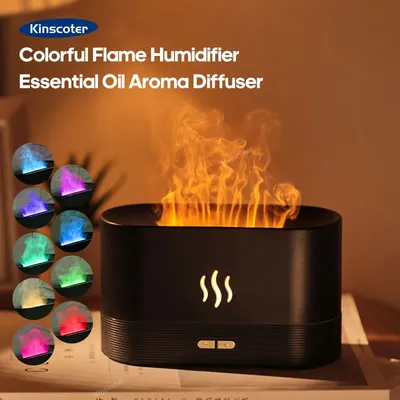 1PC Flame Aroma Diffuser Ultrasonic Water Mist Sprayer Air Humidifier Aroma Purifier Freshener with