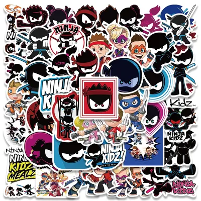 50PCS Ninja Kidz Cool Game Anime Stickers for Scrapbook Motorcycle Skateboard Bike Laptop Phone Suitcase Car Sticker Kids Toy
