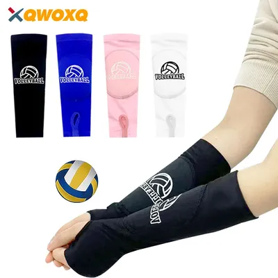 1 Pair Volleyball Padded Passing Forearm Hitting Sleeves, Arm Sleeves and Wrist Support with