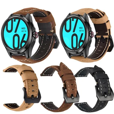 24mm Quick Release Leather Straps for TicWatch Pro 5 GPS Quality Genuine Retro Genuine Leather 20mm