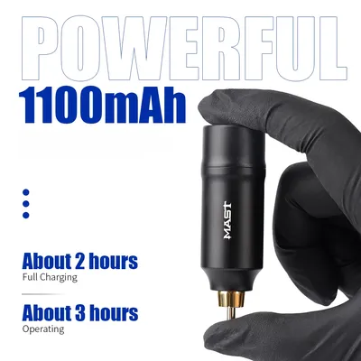 Mast Tattoo T2 Mini RCA Connector Wireless Rechargeable Permanent Fast Charge Battery Power Supply