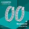 KNOBSPIN 2.6ct D Color Moissanite Earring 925 Sterling Sliver Plated White Gold Hoop Earring for