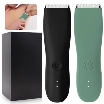 Body Hair Trimmer Shaver for Men Ball Trimmer for Groin Pubic Replaceable Ceramic Blade Groomer