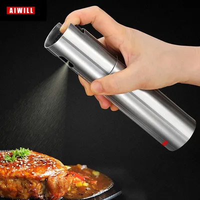 AIWILL 100ML Stainless Steel Olive Oil Sprayer Spray Bottle Spray Kitchen Cooking Oil Spray BBQ Oil