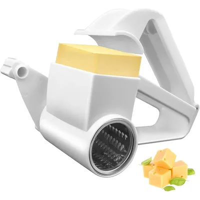 Leeseph Rotary Cheese Graters, Manual Handheld Cheese Cutter with Stainless Steel Drum, Hand Crank