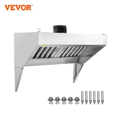 VEVOR 4/5/6/7/8/9FT Commercial Exhaust 201 Stainless Steel Concession Hood Under Cabinet Range Hood