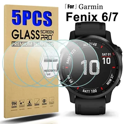 Tempered Glass for Garmin Fenix 7 7S 7X 6 6S 6X Pro Sapphire HD Screen Protectors Film for Fenix 7