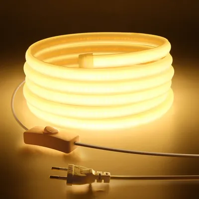 Soft Glow COB LED Strip Lights AC 110V 220V High Lumen LED Ribbon Waterproof Diode Tape For Room