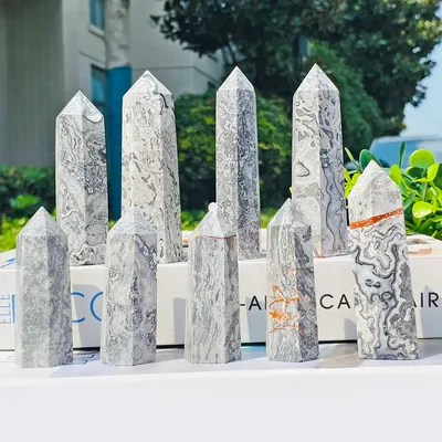1pc Hot Sale Natural High Quality Polished PICASSO Jasper Tower Stone Points Quartz Crystal Point For Decoration