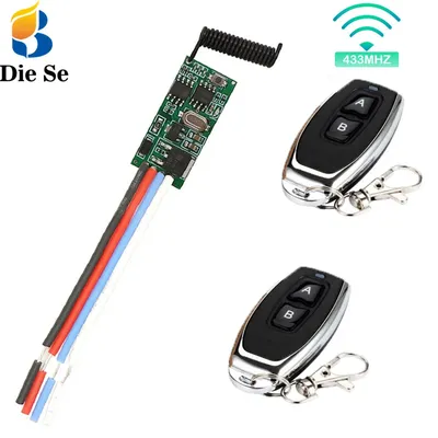 433mhz Wireless Remote Control Universal Switch Mini Relay Receiver DC 3.6V 5V 9V 12V 24V Micro