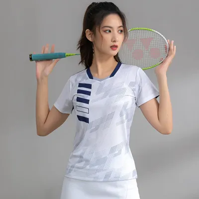 Exercise Training T Women V Neck Badminton 3D Short Sleeves Summer Running Table Tennis Volleyball