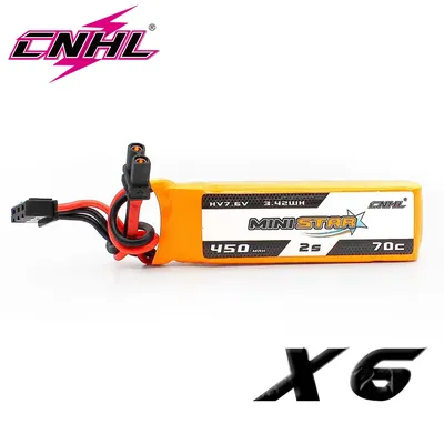 CNHL LiHV MiniStar HV 450mAh 7.6V 2S 70C Lipo Battery With XT30U