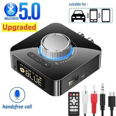 Bluetooth Receiver Transmitter Remote Control Stereo Music 3.5mm AUX Jack RCA TF Card Wireless Audio