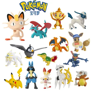 New Pokemon 4-13Cm Cartoons Movie Anime Figure Pikachu Lucario Mewtwo Flying Dragon Pet Action