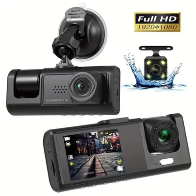 3 Channel Car DVR HD 1080P 3-Lens Inside Vehicle Dash CamThree Way Camera DVRs Recorder Video