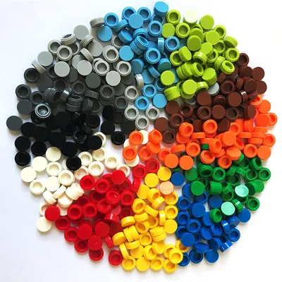 900pcs 52 Colors City Building Blocks Flat Tile 1x1 Round Bricks DIY Enlighten Blocks Parts 98138