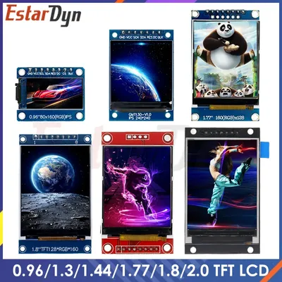 TFT Display 0.96/1.3/1.44/1.77/1.8/2.0 inch IPS 7P SPI HD 65K TFT Full Color LCD Module ST7735 Drive For Arduino