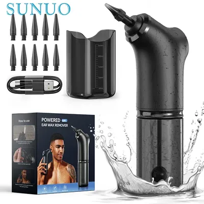SUNUO Automatic Ear Cleaning Health Care Water Irrigation Automatic Earwax Remover For Adult 4 Pressure Mode Silicone Ear Washer