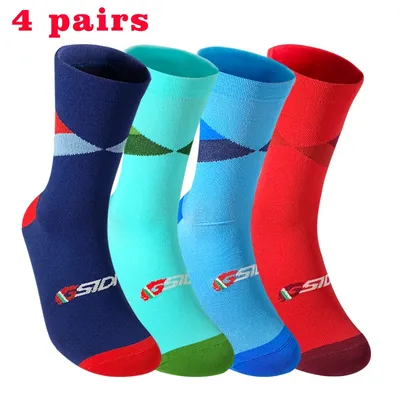 4 pairs Team Cycling Socks Professional Sports Bike Socks High Quality Running Socks Basketball