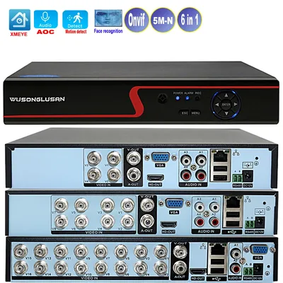 Xmeye Smart Dvr Nvr 4/8/16 Channels 5MP-N 1080P Video Surveillance Recorder Audio Over Coaxial Motion Detect For CCTV Cameras