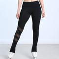 Pantalons de Patinage Artistique Femme Fille Patinage Collants Legging Noir Polaire Maille Spandex Haute élasticité Entraînement Compétition Tenue de Patinage Chaud Fait à la main Mosaïque Patinage