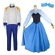 La Petite Sirène Ariel Princesse Prince Éric Costume de Cosplay Déguisements de couple Couple Homme Femme Cosplay de Film Déguisement Cosplay Bleu Halloween Carnaval Mascarade Haut Robe Pantalon