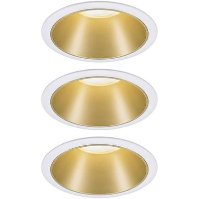 Paulmann 93406 Cole Coin Einbauleuchte 3er Set led 6.50 w Weiß, Gold