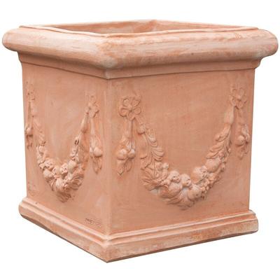 Terrakotta-Vase Blumentopf für den Außenbereich 44 x 44 cm Made in Italy quadratischer Übertopf, Image