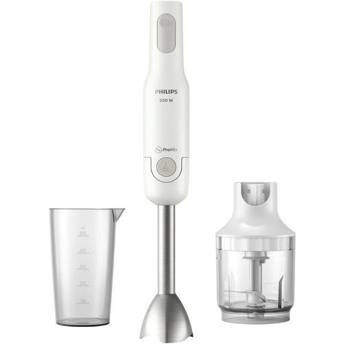 Philips - Home HR2535/00 Stabmixer 650 w mit Mixbecher, mit Zerkleinereraufsatz Grau, Weiß