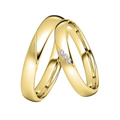Trauring DOOSTI "Schmuck Geschenk Silber 925 Trauring Ehering Partnerring LIEBE" Gr. 56, gold (gelbgoldfarben), Fingerringe, 56, ohne Zirkonia, Silber 925 (Sterlingsilber), 3,5mm, wahlweise mit oder ohne Zirkonia Image