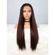 Synthetic Lace Wig Straight Style 26 inch Brown Middle Part 134 Closure Wig Women's Wig Light Brown Dark Brown Black / Brown