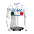 21Grams Men's Cycling Jersey Long Sleeve Winter Bike Jersey Top with 3 Rear Pockets Mountain Bike MTB Road Bike Cycling Breathability Soft Quick Dry Back Pocket White Red Red White Russia Polyester