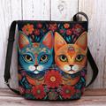 Women's Crossbody Bag Shoulder Bag Bucket Bag Oxford Cloth Nylon Shopping Daily Holiday Print Large Capacity Waterproof Lightweight Cat Flower National Totem Earth Yellow Black Green