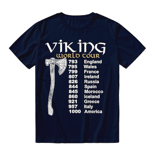 T-Shirt Muster Mittelalterlich Keltisch T-Shirt Ärmel Grafik für Herren Erwachsene Heißprägen für Halloween Karneval Maskerade Alltagstauglich Image