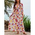 Women's Casual Dress A Line Dress Boho Dress Floral Print Cowl Neck Long Dress Maxi Dress Stylish Boho Daily Date Long Sleeve Summer Spring