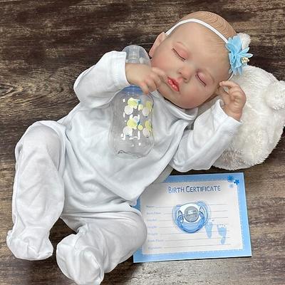 20 Zoll Lebensechte Puppe Baby Kleinkind Spielzeug Wiedergeborene Kleinkind-Puppe Puppe Wiedergeborene Babypuppe Baby Wiedergeborene Babypuppe Loulou Neugeborenes lebensecht Geschenk Handgefertigt Image
