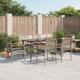 Set da Pranzo da Giardino 7 pz con Cuscini in Polyrattan Grigio Vidaxl