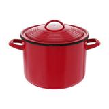 JOWARE 7.5 Quart Stock Pot, Nonstick Stock Pot w/ Lid, Speckled Enamel, Large Pot For Cooking, Red&Black, Steel | Wayfair TRI-JW-4894082004706