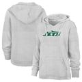 Women's '47 Gray New York Jets Premier Kennedy V-Neck Pullover Hoodie