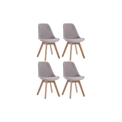 CLP 4er Set Besucherstühle Borneo Samt grau/natura Image