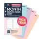 Printed Personal 2025 2026 Month On Two Pages Diary Organiser Insert Refill Filofax Compatible Refill Coloured Mo2P