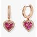 Kate Spade Jewelry | Kate Spade Spell It Out Heart Huggie Earrings - Rose Gold Red | Color: Gold/Pink | Size: Os