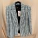 Zara Jackets & Coats | New! Zara Baby Blue Tweed Double Breasted Blazer. | Color: Blue | Size: L