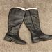 American Eagle Outfitters Shoes | American Eagle Boots Womens 10 W Tall Riding Black Faux Leather Side Zip Buckle | Color: Black | Size: 10