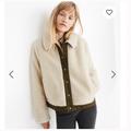 Madewell Jackets & Coats | Nwt Madewell Sherpa Portland Teddy Fur Jacket Xxs | Color: Cream/Green | Size: Xs