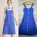 Anthropologie Dresses | Anthropologie Maeve Rosemary Midi Dress Blue Preppy Boho Button Down Womens 2 | Color: Blue | Size: 2