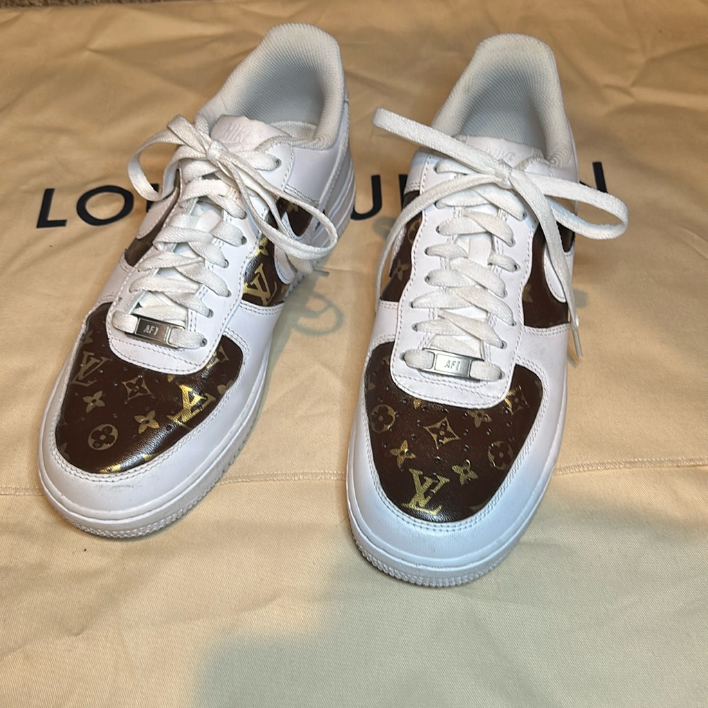 Nike Shoes | Nike Shoes/Custom Painted Nike Air Force 1 Be In Excellent Condition | Color: White | Size: 9